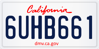 CA license plate 6UHB661