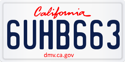 CA license plate 6UHB663