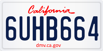 CA license plate 6UHB664