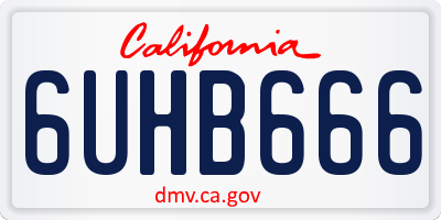 CA license plate 6UHB666
