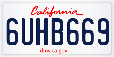 CA license plate 6UHB669