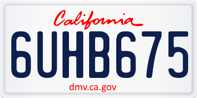 CA license plate 6UHB675