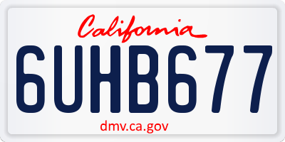 CA license plate 6UHB677