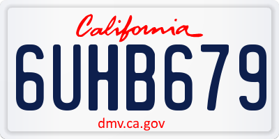 CA license plate 6UHB679