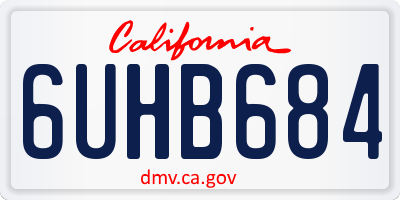 CA license plate 6UHB684