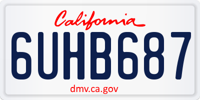 CA license plate 6UHB687