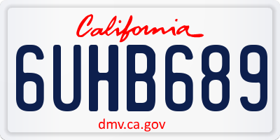 CA license plate 6UHB689