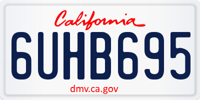 CA license plate 6UHB695