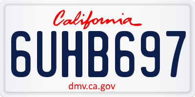 CA license plate 6UHB697