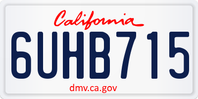 CA license plate 6UHB715