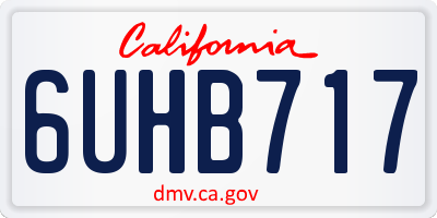 CA license plate 6UHB717