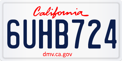 CA license plate 6UHB724