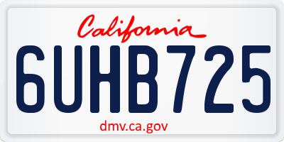 CA license plate 6UHB725
