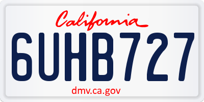 CA license plate 6UHB727
