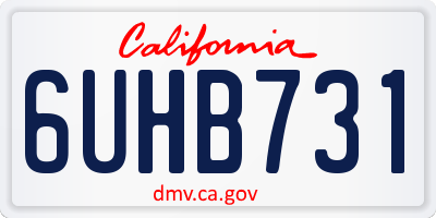 CA license plate 6UHB731