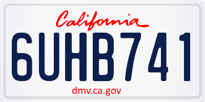 CA license plate 6UHB741
