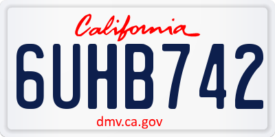 CA license plate 6UHB742