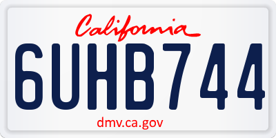 CA license plate 6UHB744