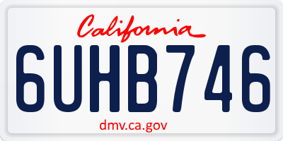 CA license plate 6UHB746