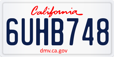 CA license plate 6UHB748