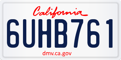 CA license plate 6UHB761