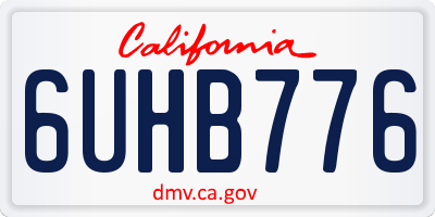 CA license plate 6UHB776