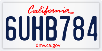 CA license plate 6UHB784