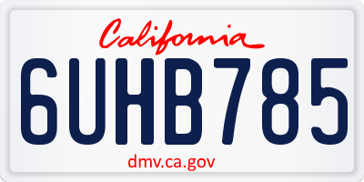CA license plate 6UHB785