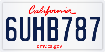 CA license plate 6UHB787