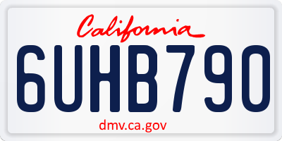CA license plate 6UHB790