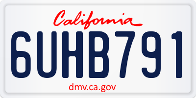 CA license plate 6UHB791