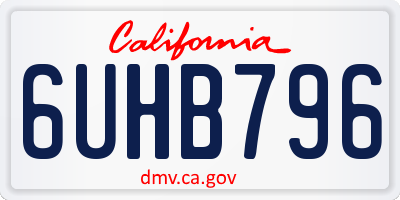 CA license plate 6UHB796