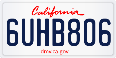 CA license plate 6UHB806