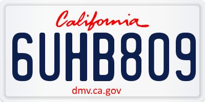CA license plate 6UHB809