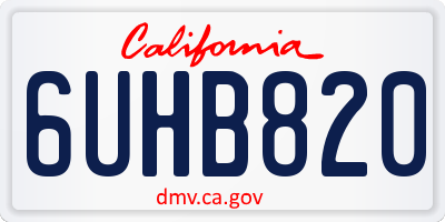 CA license plate 6UHB820