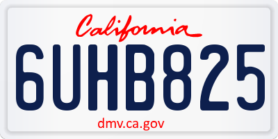 CA license plate 6UHB825