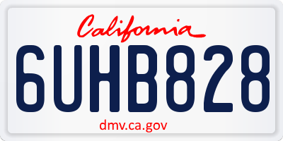 CA license plate 6UHB828