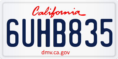 CA license plate 6UHB835