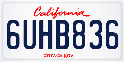 CA license plate 6UHB836