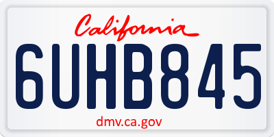 CA license plate 6UHB845