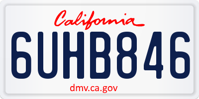 CA license plate 6UHB846