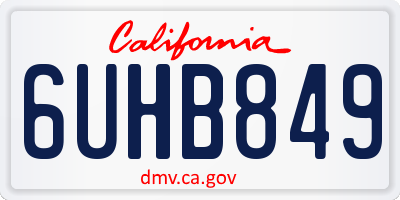CA license plate 6UHB849