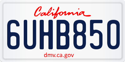 CA license plate 6UHB850