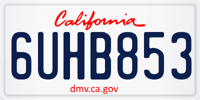 CA license plate 6UHB853