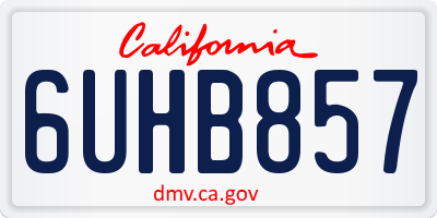 CA license plate 6UHB857