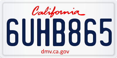 CA license plate 6UHB865