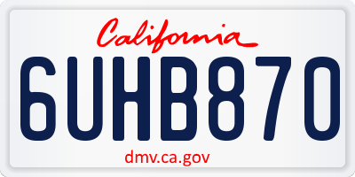 CA license plate 6UHB870