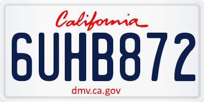 CA license plate 6UHB872