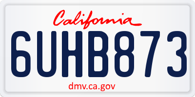 CA license plate 6UHB873