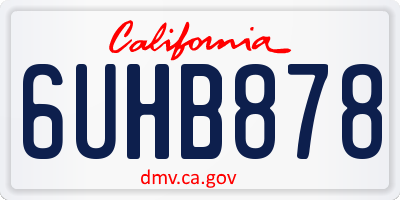 CA license plate 6UHB878